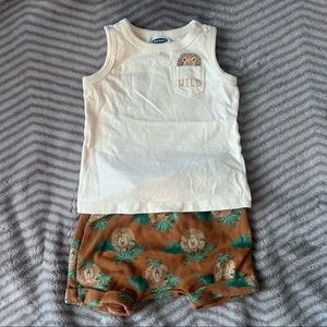 Old Navy Lion Shorts Tank Top Set 6-12 Months